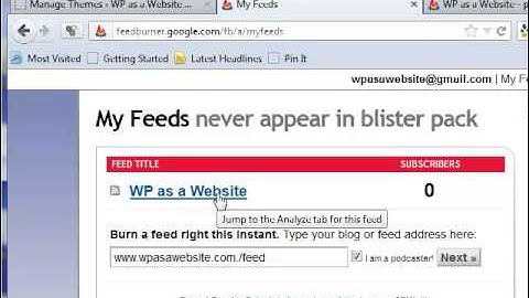 WordPress: How To - Burn A Feedburner Feed