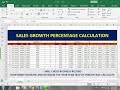 #292 How TO Make Sales Growth Percentage Calculation Sheet in Excel Hindi