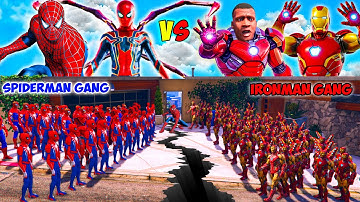 Franklin Ironman Gang VS Shinchan Spiderman Gang Fight In GTA 5!