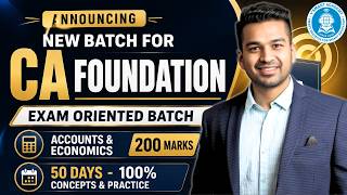 My CA Foundation (Acc & Eco) New Exam Oriented batch - 50 Days 200 Marks | Sep 2026 | CA Parag Gupta