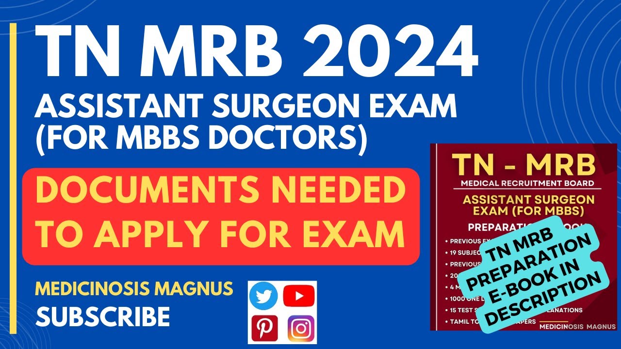 MRB assisstant surgeon exam 2024 Documents required to apply tomorrow