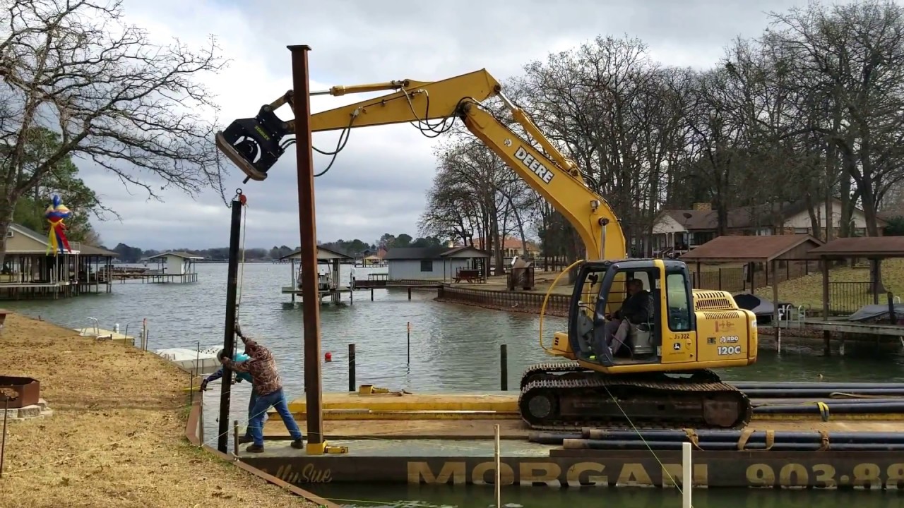 Boat Dock Construction Cedar Creek Lake - YouTube