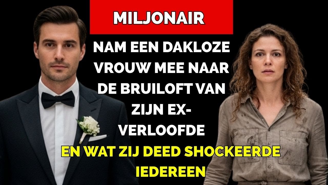 Een miljonair nam een dakloze vrouw mee naar de bruiloft van zijn ex,en haar daad verbaasde iedereen