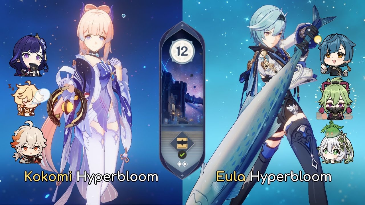 [4*] C1 Kokomi Hyperbloom x C0 Eula Hyperbloom | Spiral Abyss 3.8/4.0 ...