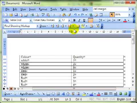 AM 3.1.5.7-8 Convert text to tables Microsoft Word 2003
