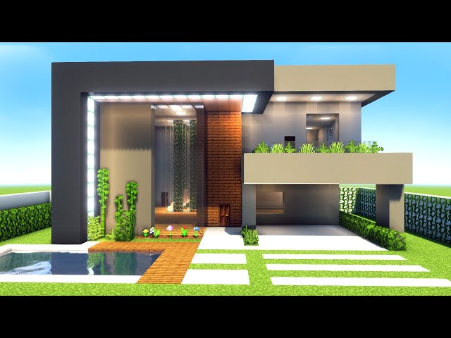 Minecraft tutorial  casa de MONTAÑA MODERNA 🏔️​ #16✓