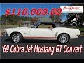 1969 FORD MUSTANG GT 428 Cobra Jet CONVERTIBLE $110,000 sold Barrett Jackson