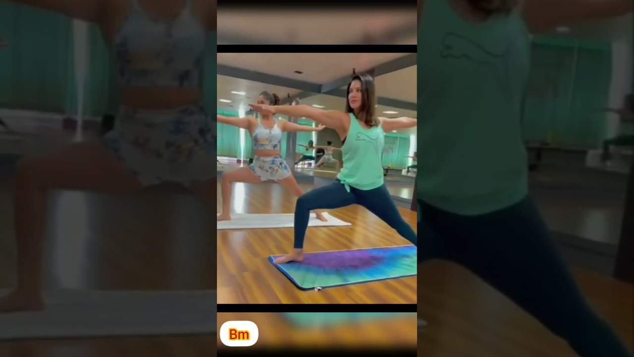 Sunny Leone exercise on yoga day |