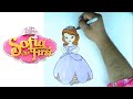 How to Draw & Color Sofia the First Princess | Drawing on New Learning Kids | Toddlers Learn Colors