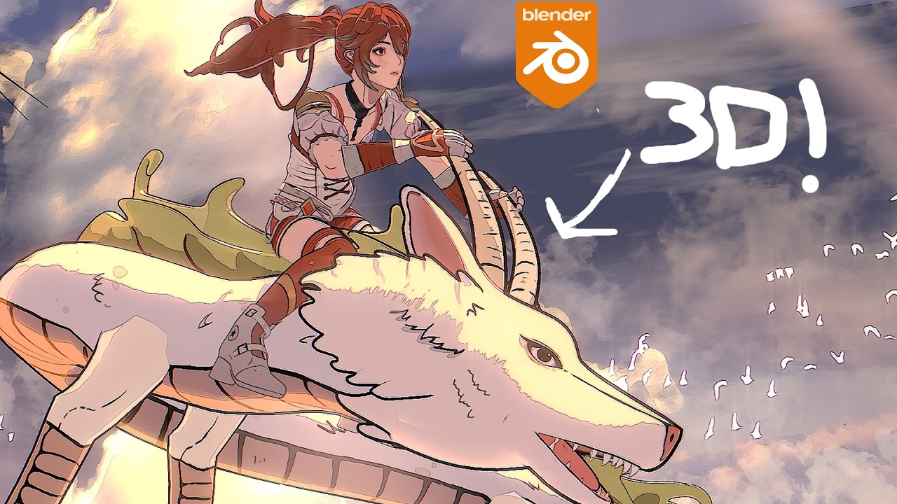 Как я создал эту 2D+3D анимацию дракона в Blender!