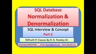 SQL Database Normalization and Denormalization