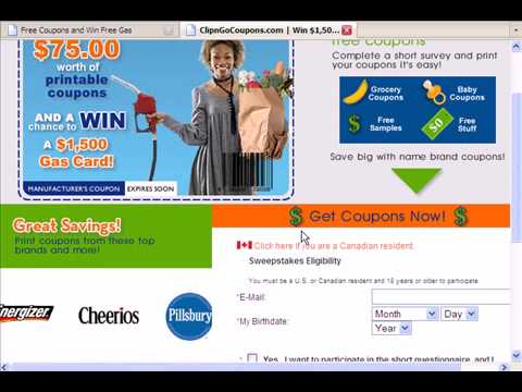 Free Coupons and Win Free Gas