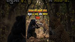 तेंदुआ और भालू की खौफनाक लड़ाई 😱 Sloth Bear vs Leopard #shorts #animals #wildlife