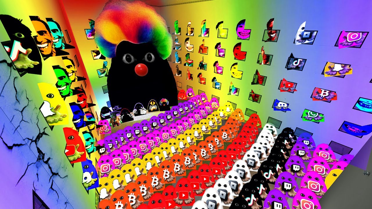 RAINBOW CLOWN ANGRY MUNCI FAMILY AND ROSALIA VS OBUNGA BIG BOSS VS Too Much Nextbots Garry's Mod