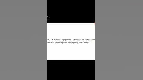 Bioinformatics 8- Molecular phylogenetics 1