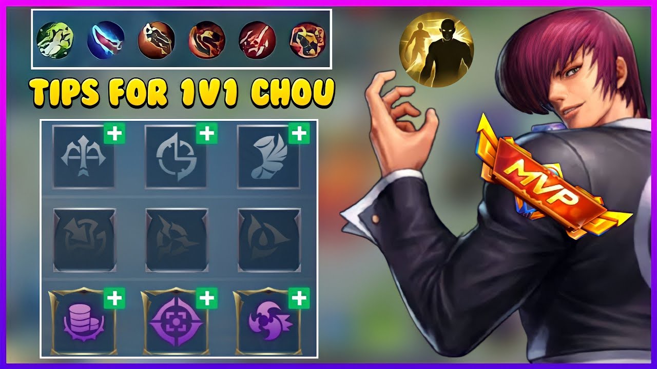 TIPS FOR 1v1 CHOU BUILD & EMBLEM !! 🔥🔥