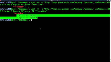 BASH Get GPS Latitude and Longitude Coordinates from Address Linux ShellScript Wget Google Maps API