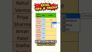 Excel IF Formula Se Voter Eligible Check 🔥#exceltips #exceltricks #excle #shorts