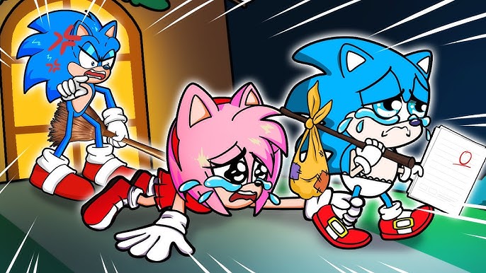 sonic the hedgehog and amy rose (sonic and 1 more) drawn by rat_riot