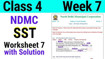 NDMC Class 4 SST Week 7 Worksheet 7 (16/7/21) || worksheet 7 Class 4th sst