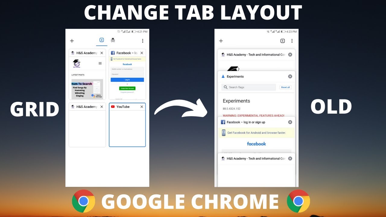 How To Change Chrome Tab View Layout In Android Chrome Tab Style