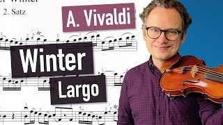 A. Vivaldi - Winter (Largo) - The Four Seasons | violin sheet music | piano accompaniment