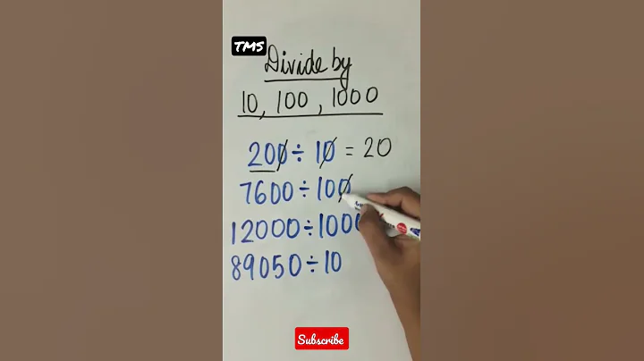 Division by 10, 100, 1000 #shortsfeed #division #math #shorts