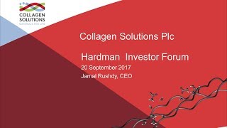 Collagen Solutions (COS) Hardman & Co's investor forum presentation September 2017 screenshot 1