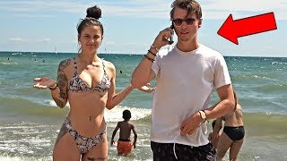 Embarrassing Phone Calls at the Beach PRANK