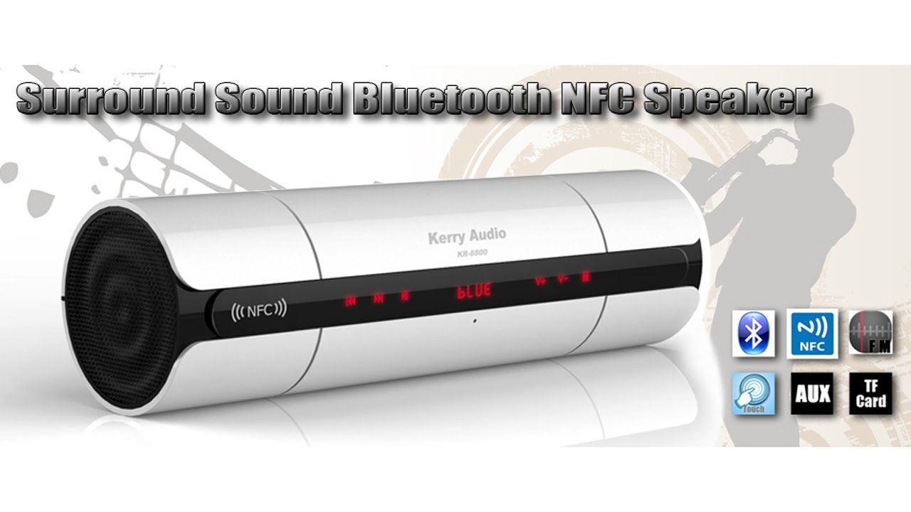 NFC Bluetooth Speaker Surround Sound With Touch Buttons and FM Radio