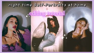 Easy Night time SelfPortrait ideas at home & Editing tutorials | Sayani Paul ||