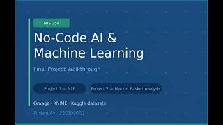 MIS 354 Final Project Walkthrough | NLP Sentiment Analysis & Market Basket Analysis | No-Code AI
