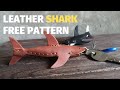 Leather case for tool or leather keychain look like shark