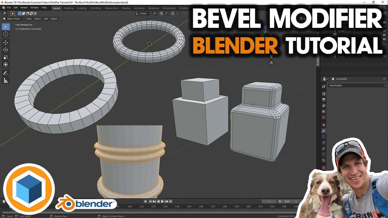 Using The Bevel Modifier In Blender Blender Modifier Tutorial Youtube