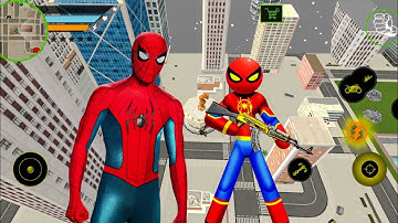 Robot Bike Stickman Rope Hero Vice Town City Crime Simulator Android Gameplay