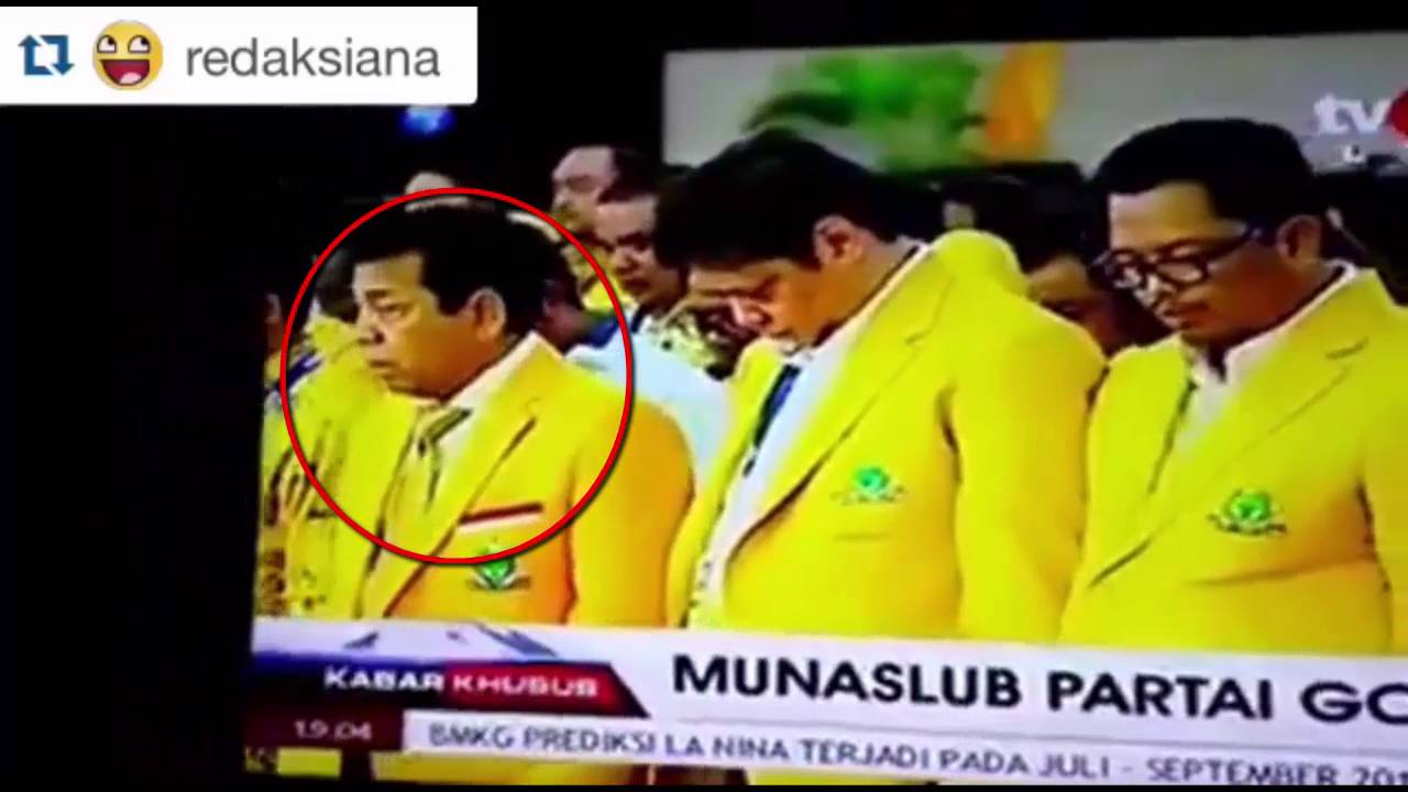 Setya Novanto Hampir Terjatuh Karena Ngantuk Di Munaslub YouTube