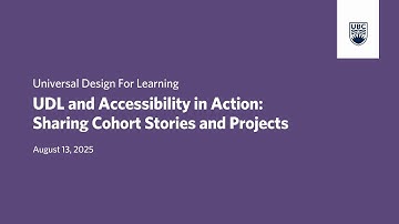 UDL and Accessibility in Action: Sharing Cohort Stories and Projects
