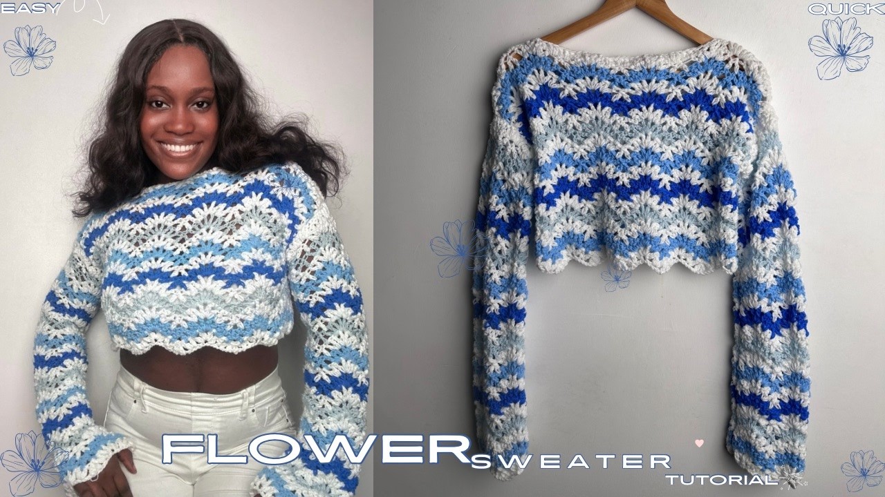 Crochet a Flower Sweater| Trendy & Easy Spring Top Tutorial for