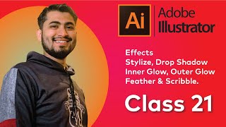 Class 21 | Adobe illustrator | Effects Stylize, Drop Shadow and Scribble in Urdu | Course | Srp Zone