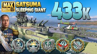 SuperBattleship Satsuma: 433k on map Sleeping Giant  World of Warships