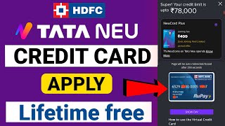 Tata neu credit card Apply || hdfc tata neu credit card apply || Without income proof || Rupay card