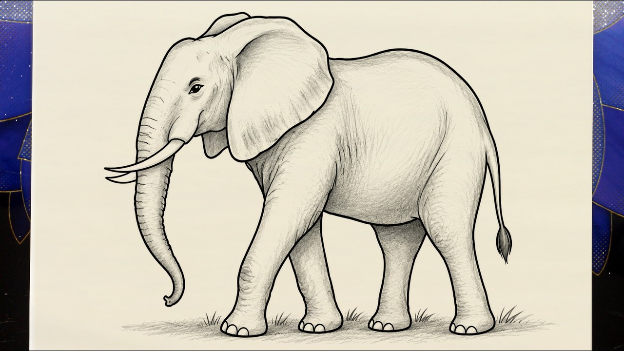 Elephant Drawing for Beginners | How to Draw an Elephant Step by Step ...