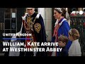 Prince William, Kate and children arrive at Westminster Abbey for coronation | AFP