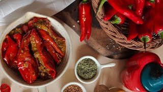 Stuffed Red Chili Pickle//Chilli Pickle//Bharwan Lal Mirch Ka Achaar