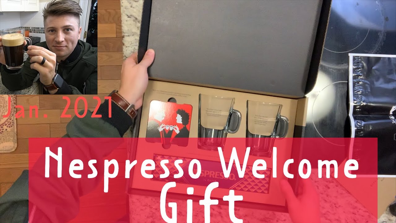 NESPRESSO welcome gift set=2 cups+2 coasters+sleeve (10