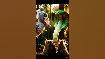 Shoebill vs Giant Snake | Unbelievable Wildlife Battle 🦅 #wildlife #nature #shorts