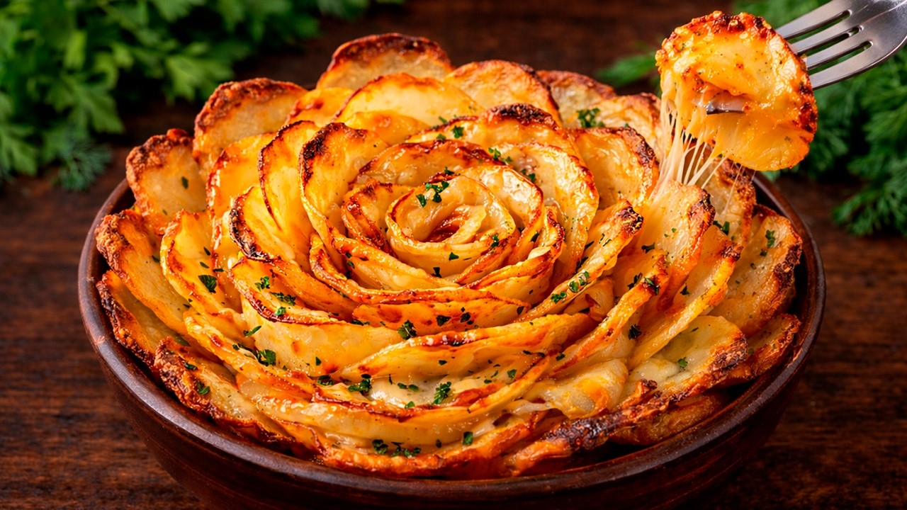 Just potatoes, and all the neighbors are asking for the recipe! It's so delicious!