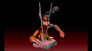 3D Scorpion girl turntable