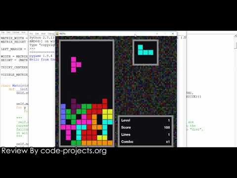Tetris Game In PYTHON With Source Code | Source Code & Projects