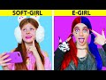 E Girl vs Soft Girl || GOOD vs BAD GIRL– Funny  Situations